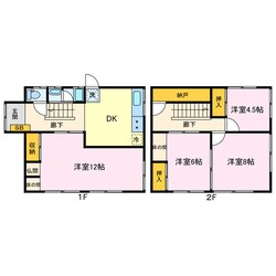 豊岡町権現２階建て戸建て貸家の物件間取画像